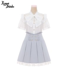 画像3: 【Q154】ビジューフリルボックスプリーツスカート【30％OFF】 (3)