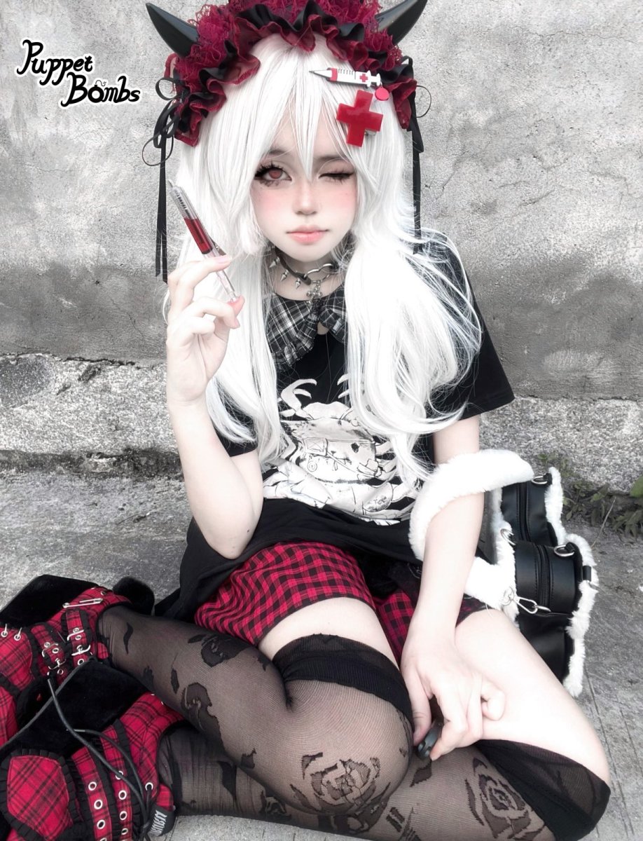 画像10: 【QS72】スタッズクロスチャームチョーカー (10)