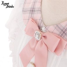 画像3: 【Q192】チェック切り替えパフ袖ワンピース【30％OFF】 (3)