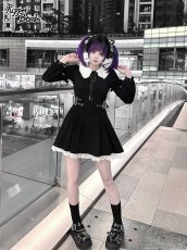 画像11: 【QS156】ロゴプリントリボンビジューヘアクリップセット (11)