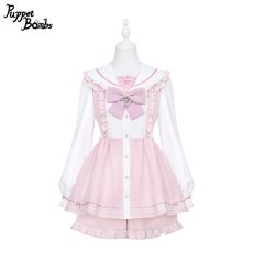 画像1: 【Q348】はしごレースセーラーセットアップ (1)