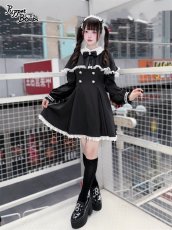 画像4: 【送料無料】Q396 ハートリボンケープ付きワンピース《予約受付》 (4)