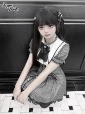画像5: 【Q407】ピンストライプレースアップワンピース (5)