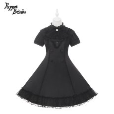 画像1: 【Q408】ビッグリボンパフ袖ワンピース (1)