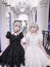 画像4: 【Q427】レースアップティアードワンピース (4)