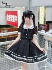 画像4: 【Q433】シアーチェックレイヤード風ワンピース (4)