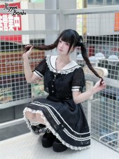 画像7: 【Q433】シアーチェックレイヤード風ワンピース (7)