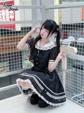 画像8: 【Q433】シアーチェックレイヤード風ワンピース (8)