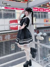 画像10: 【Q433】シアーチェックレイヤード風ワンピース (10)