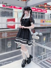 画像11: 【Q433】シアーチェックレイヤード風ワンピース (11)