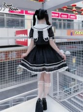 画像12: 【Q433】シアーチェックレイヤード風ワンピース (12)