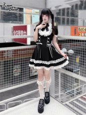 画像9: 【Q439】ヨーク切り替えレースアップワンピース (9)