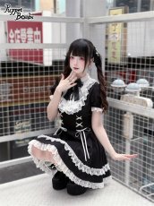 画像5: 【Q439】ヨーク切り替えレースアップワンピース (5)