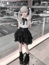 画像6: 【Q440】ショルダーレースクロスカラー半袖ブラウス (6)