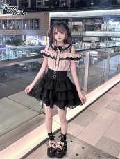 画像10: 【Q443】レース肩あきフリル半袖ブラウス (10)