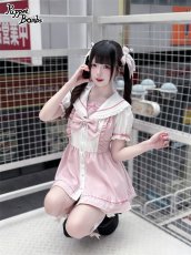 画像6: 【送料無料】Q448はしごレースリボンセーラーセットアップ《予約受付》 (6)