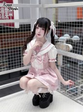 画像4: 【送料無料】Q448はしごレースリボンセーラーセットアップ《予約受付》 (4)