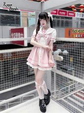 画像8: 【送料無料】Q448はしごレースリボンセーラーセットアップ《予約受付》 (8)