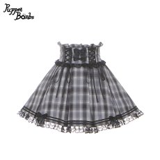 画像1: 【Q451】ボックスプリーツチェックスカート (1)