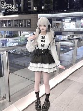 画像4: 【送料無料】Q455 3連リボンフリルブラウス《予約受付》 (4)