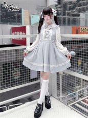 画像9: 【Q460】胸元シャーリング3連リボンワンピース (9)