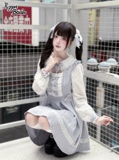 画像5: 【Q460】胸元シャーリング3連リボンワンピース (5)