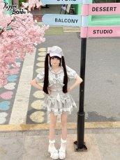 画像9: 【送料無料】Q461リボンデコレーションレースアップ半袖パーカー《予約受付》 (9)