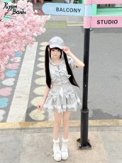 画像10: 【送料無料】Q461リボンデコレーションレースアップ半袖パーカー《予約受付》 (10)