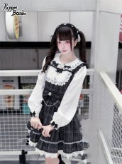 画像2: 【送料無料】Q466 レイヤード風チェックワンピース《予約受付》 (2)