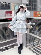 画像3: 【Q467】 レイヤード風フリルジャージワンピース (3)