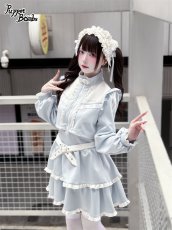 画像5: 【Q467】 レイヤード風フリルジャージワンピース (5)