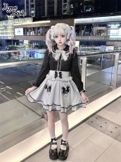 画像5: 【Q470】 レース切り替えパフ長袖ブラウス (5)