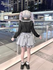 画像10: 【Q470】 レース切り替えパフ長袖ブラウス (10)