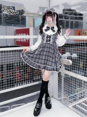 画像10: 【送料無料】Q471 グレーチェックヨークワンピース《予約受付》 (10)