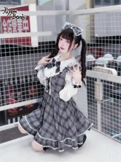 画像5: 【送料無料】Q471 グレーチェックヨークワンピース《予約受付》 (5)