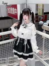 画像2: 【送料無料】Q481 フリルツイードミニスカート《予約受付》 (2)