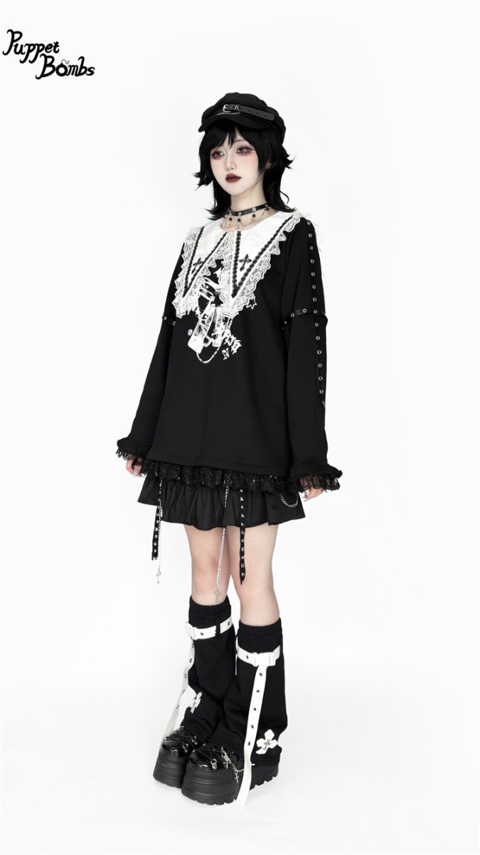 画像8: 【Q485 】ダーククロスカジュアルトップス  (8)