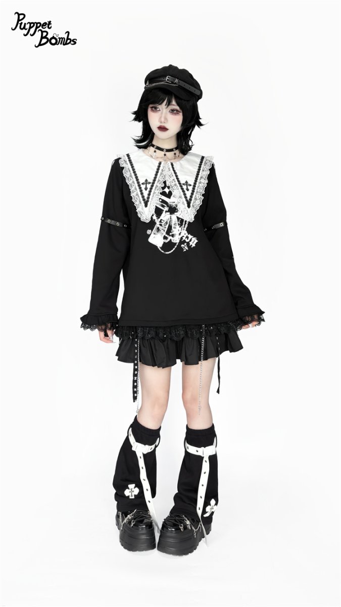 画像7: 【Q485 】ダーククロスカジュアルトップス  (7)