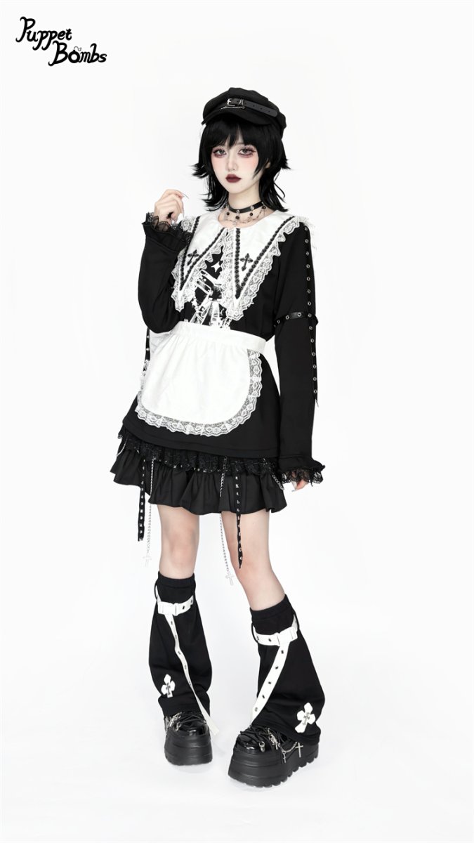 画像3: 【QS200】 総レースハーフエプロン (3)