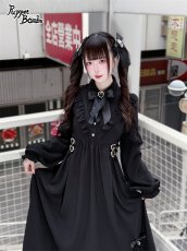 画像2: 【送料無料】Q502  シフォン長袖ロングワンピース《予約受付》 (2)