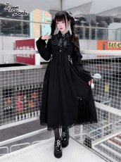 画像5: 【送料無料】Q502  シフォン長袖ロングワンピース《予約受付》 (5)