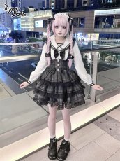 画像6: 【送料無料】Q507セーラー長袖ブラウス《予約受付》 (6)