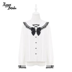 画像1: 【送料無料】Q507セーラー長袖ブラウス《予約受付》 (1)