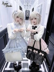 画像4: 【送料無料】QP22 ハートビジュー付きリボン×フリルクリアカバー付きバッグ《予約受付》 (4)